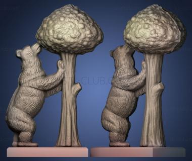 3D мадэль Медведь с деревом (STL)